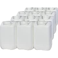 Bidón Garrafa Plástico 5 litros Blanco apilable. Apta para uso alimentario. Homologación para transporte. (12 Unidades).